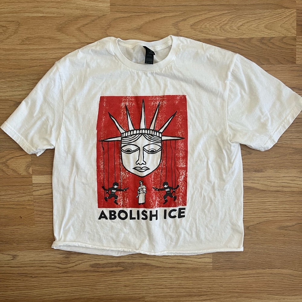 Abolish ICE Cropped Graphic Tee